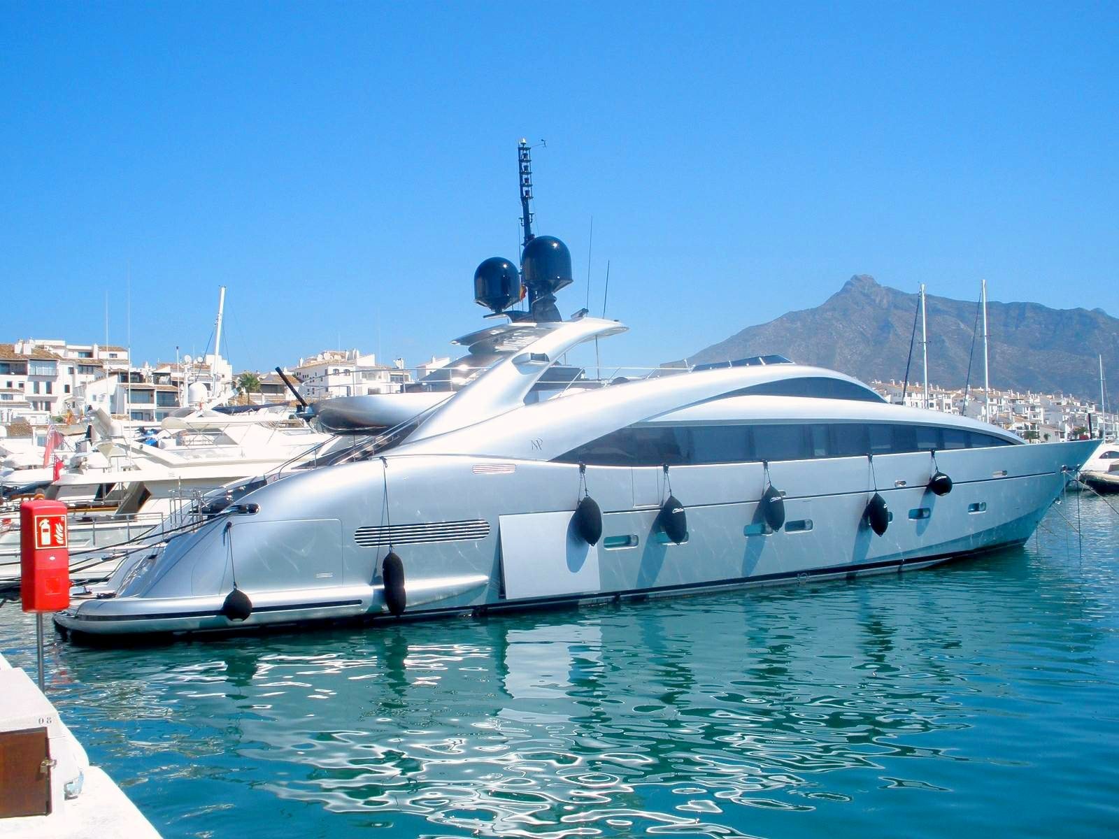 A superyacht beneath La Concha