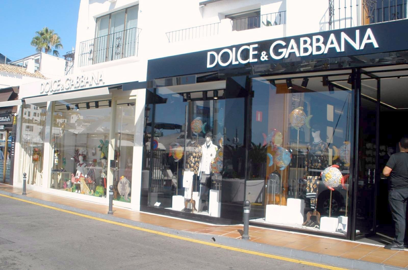 Couture boutiques along the port